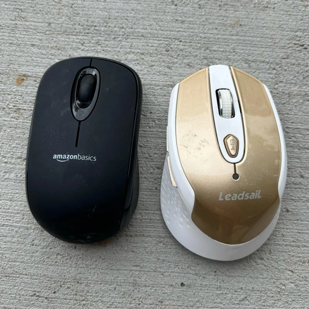 Black mouse, white & gold mouse - set of 2
